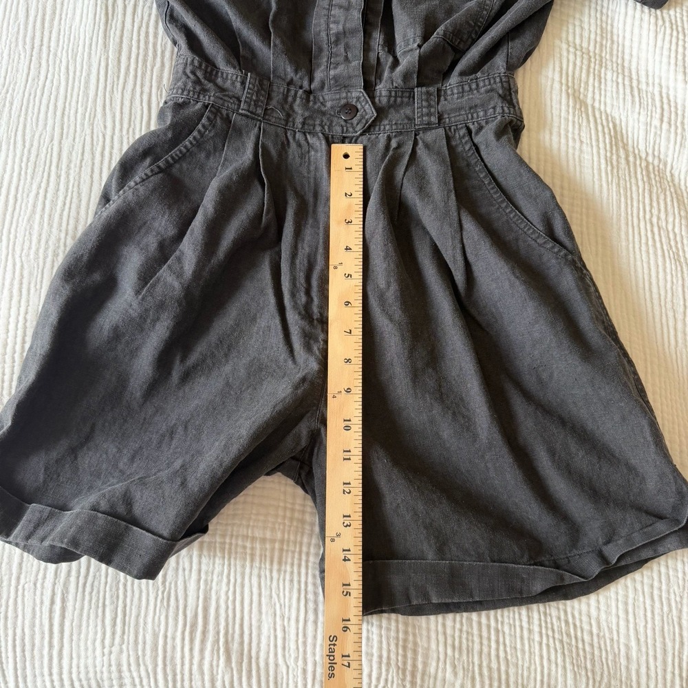 VTG Foret De Framboise Women Washed Black Romper Cotton Blend (M) Utility Grunge - Picture 6 of 7